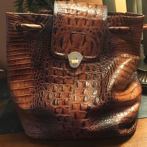 Brahmin leather backpack purse